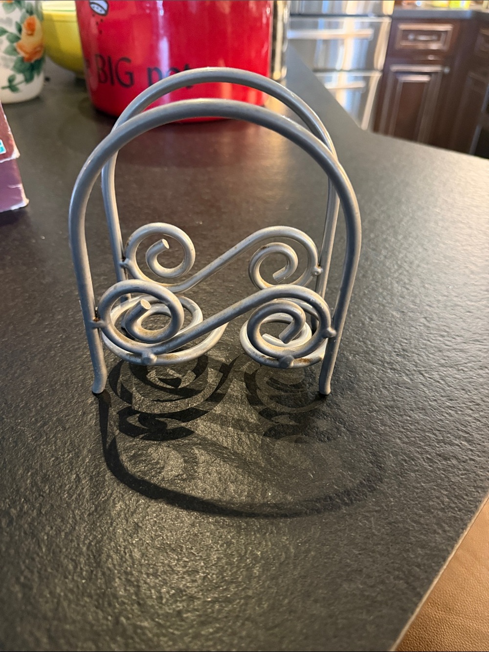 Decorative Metal Napkin Holder - Gray